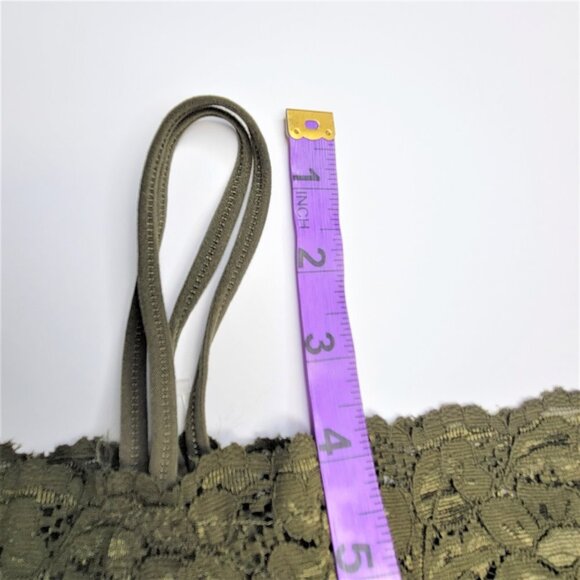 Olive Green Tank Top Lace Camisole SIZE M - Stretchy Top -  NEW - Picture 5 of 8